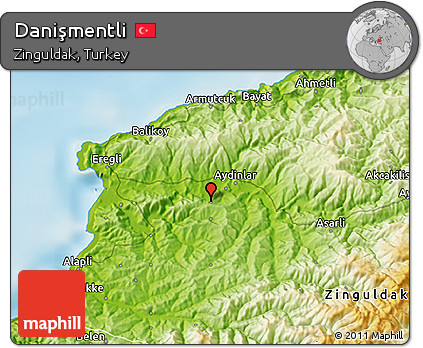 Physical 3D Map of Danişmentli