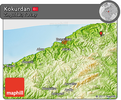 Physical 3D Map of Kokurdan