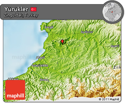 Physical 3D Map of Yürükler