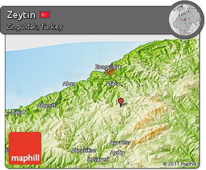Physical 3D Map of Zeytin
