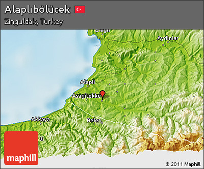 Physical 3D Map of Alaplıbölücek