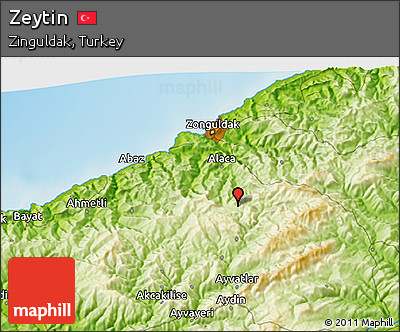 Physical 3D Map of Zeytin