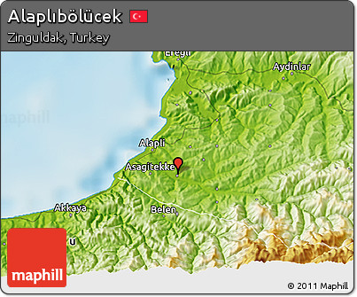 Physical 3D Map of Alaplıbölücek