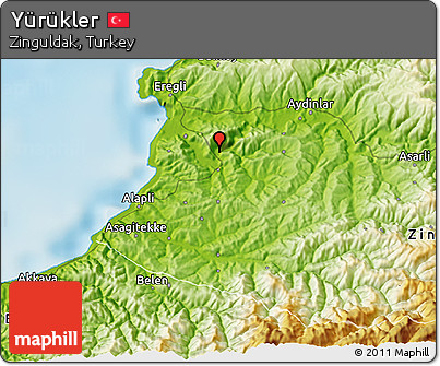 Physical 3D Map of Yürükler