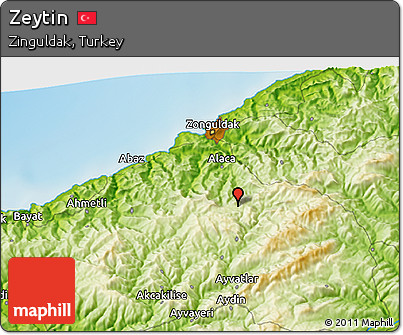 Physical 3D Map of Zeytin