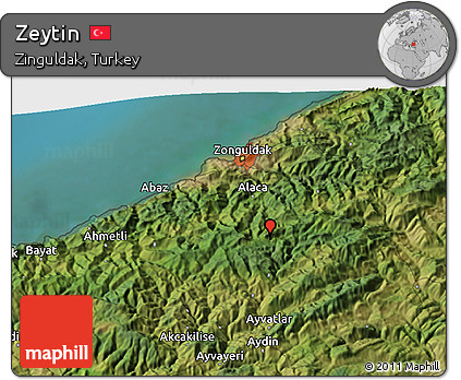 Satellite 3D Map of Zeytin