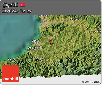 Satellite 3D Map of Çiçekli