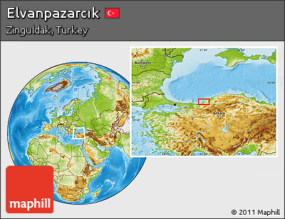 Physical Location Map of Elvanpazarcık