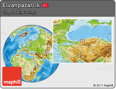 Physical Location Map of Elvanpazarcık