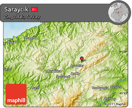 Physical Map of Saraycık