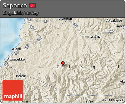 Shaded Relief Map of Sapanca