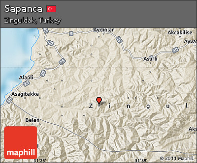Shaded Relief Map of Sapanca