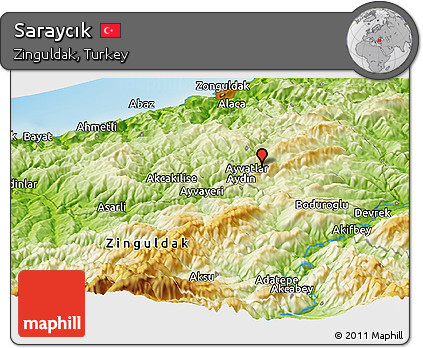 Physical Panoramic Map of Saraycık
