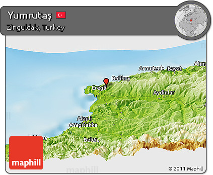 Physical Panoramic Map of Yumrutaş