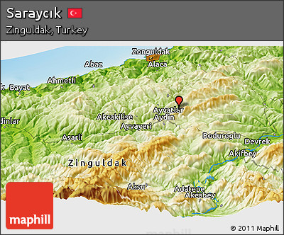 Physical Panoramic Map of Saraycık