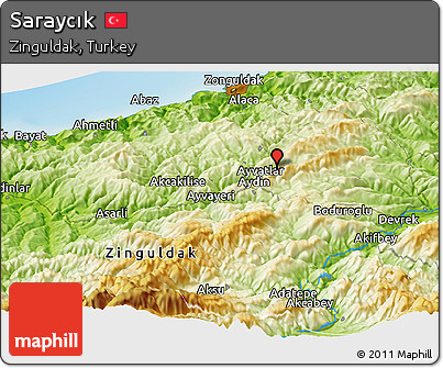 Physical Panoramic Map of Saraycık