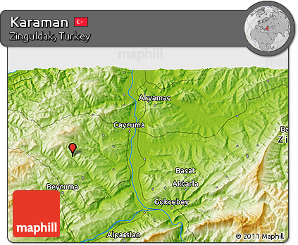 Physical 3D Map of Karaman