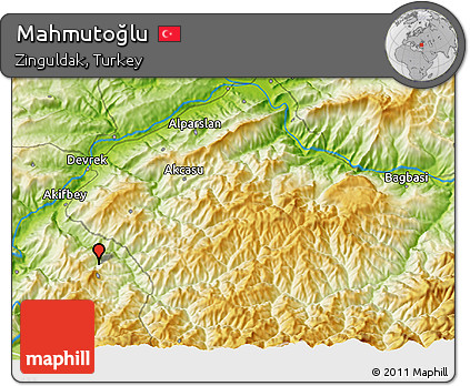 Physical 3D Map of Mahmutoğlu