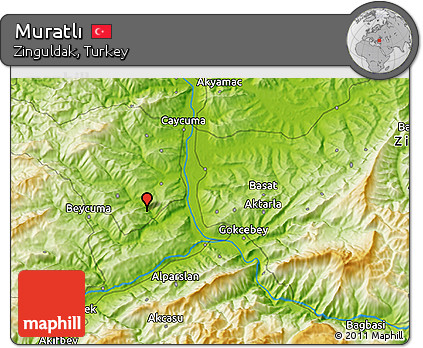 Physical 3D Map of Muratlı