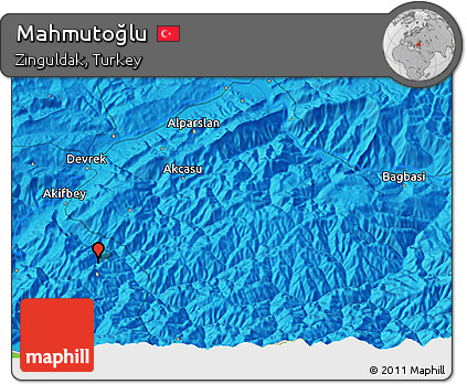 Political 3D Map of Mahmutoğlu