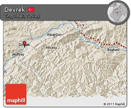 Shaded Relief 3D Map of Devrek