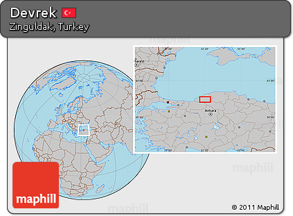 Gray Location Map of Devrek