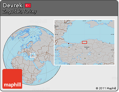 Gray Location Map of Devrek
