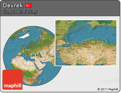 Satellite Location Map of Devrek