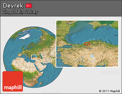 Satellite Location Map of Devrek