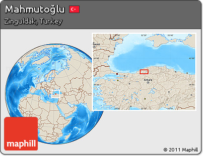 Shaded Relief Location Map of Mahmutoğlu