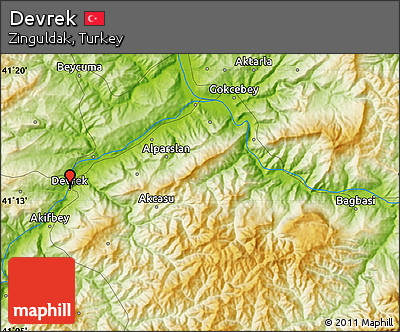 Physical Map of Devrek