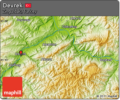 Physical Map of Devrek