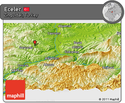 Physical Panoramic Map of Eceler