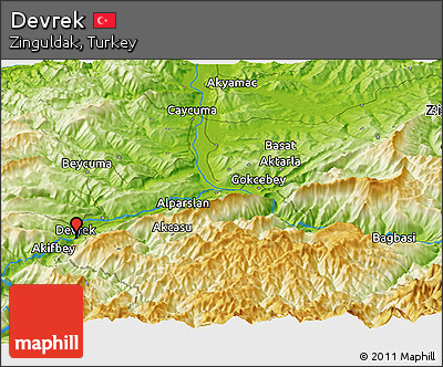 Physical Panoramic Map of Devrek