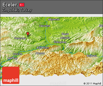 Physical Panoramic Map of Eceler