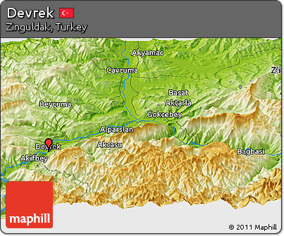 Physical Panoramic Map of Devrek