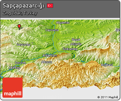 Physical Panoramic Map of Sapçapazarcığı