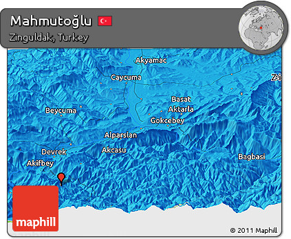 Political Panoramic Map of Mahmutoğlu