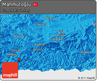 Political Panoramic Map of Mahmutoğlu