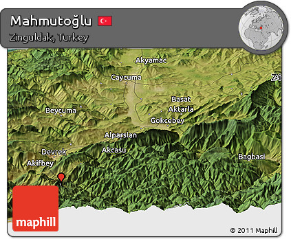 Satellite Panoramic Map of Mahmutoğlu