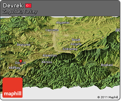 Satellite Panoramic Map of Devrek
