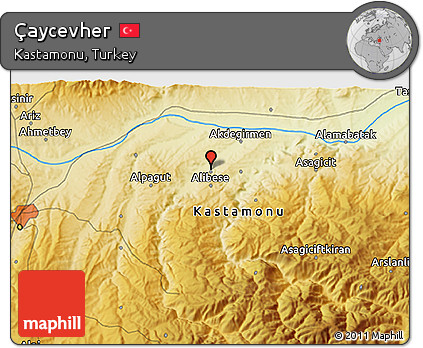 Physical 3D Map of Çaycevher