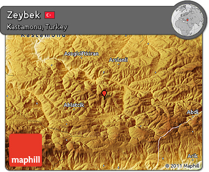 Physical 3D Map of Zeybek