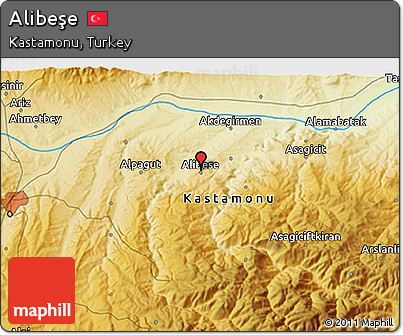 Physical 3D Map of Alibeşe