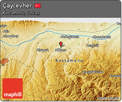 Physical 3D Map of Çaycevher