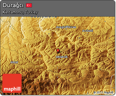 Physical 3D Map of Durağcı