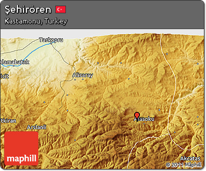 Physical 3D Map of Şehirören