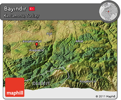 Satellite 3D Map of Bayındır