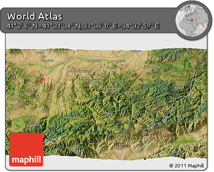 Satellite 3D Map of the Area around 41° 16' 52" N, 34° 4' 30" E