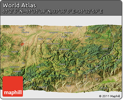 Satellite 3D Map of the Area around 41° 16' 52" N, 34° 4' 30" E